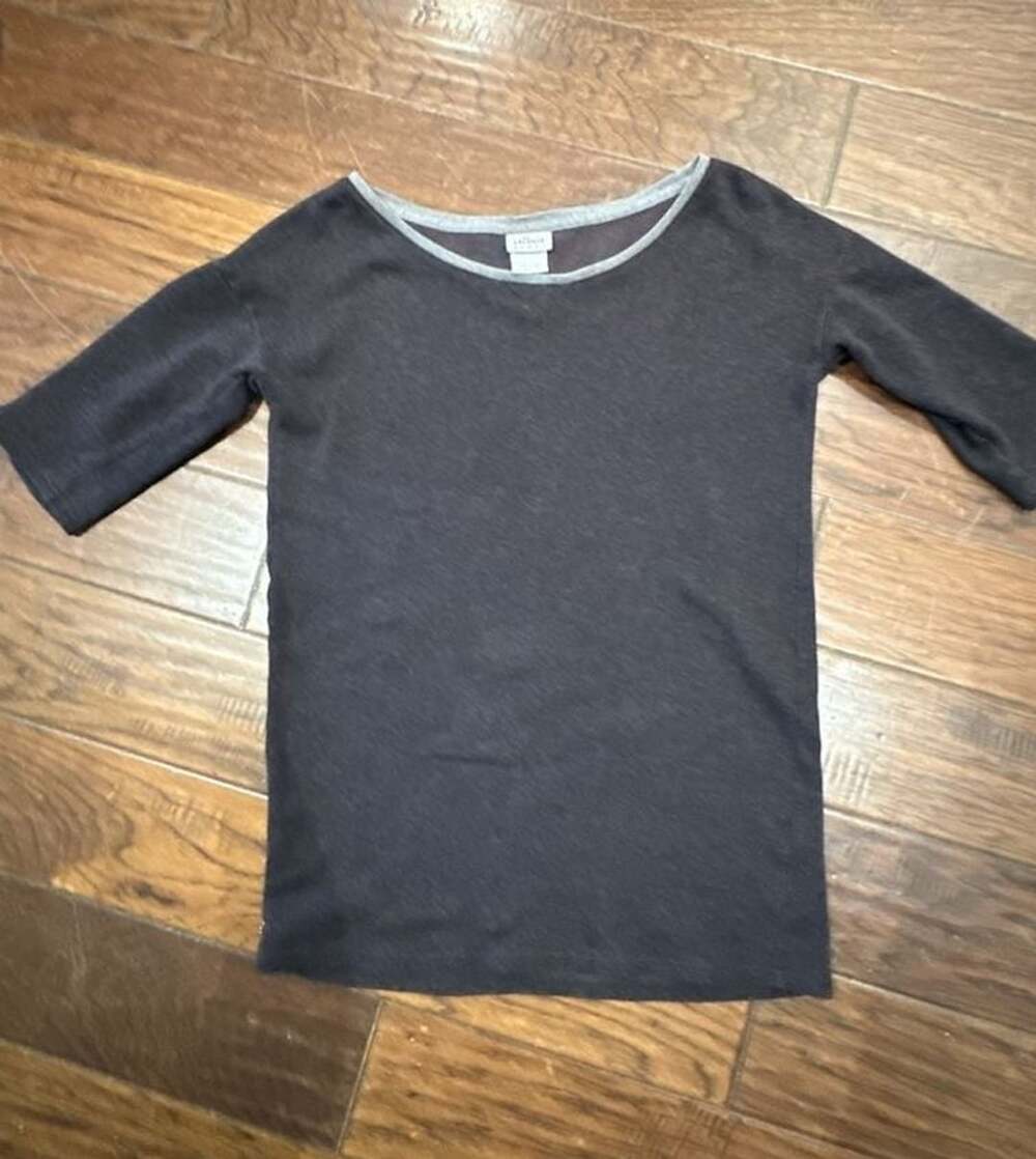 Lacoste Sport Women's Black and Gray 3/4 Sleeve Scoop Neck Pullover Sweater Size